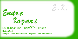 endre kozari business card